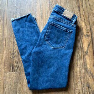 PAIGE Skyline Skinny Crop Jeans – Medium/Dark Wash, Size 25